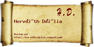 Horváth Délia névjegykártya